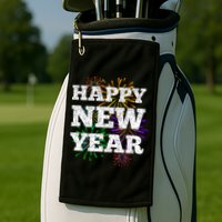 Festive Happy New Year Fireworks Golf Towel