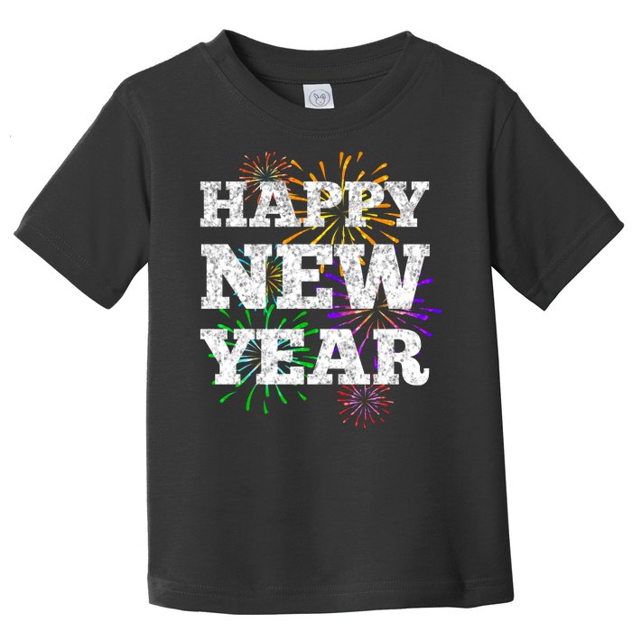 Festive Happy New Year Fireworks Toddler T-Shirt