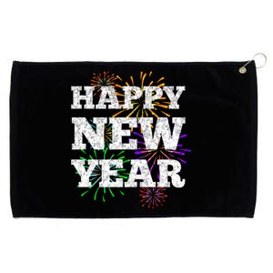 Festive Happy New Year Fireworks Grommeted Golf Towel