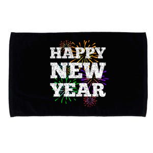 Festive Happy New Year Fireworks Microfiber Hand Towel