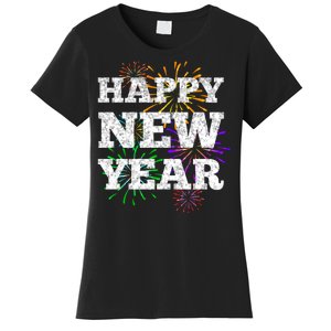 Festive Happy New Year Fireworks Women's T-Shirt