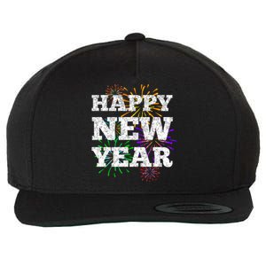 Festive Happy New Year Fireworks Wool Snapback Cap