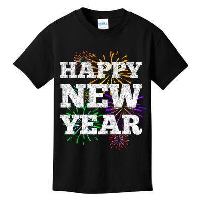 Festive Happy New Year Fireworks Kids T-Shirt