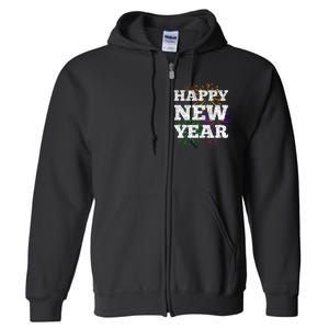 Festive Happy New Year Fireworks Full Zip Hoodie