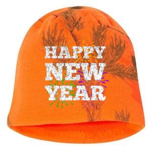 Festive Happy New Year Fireworks Kati - Camo Knit Beanie