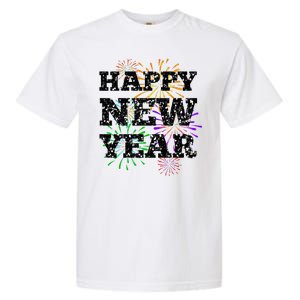 Festive Happy New Year Fireworks Garment-Dyed Heavyweight T-Shirt