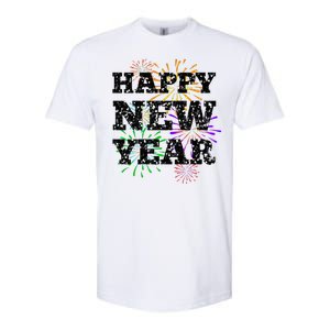 Festive Happy New Year Fireworks Softstyle CVC T-Shirt