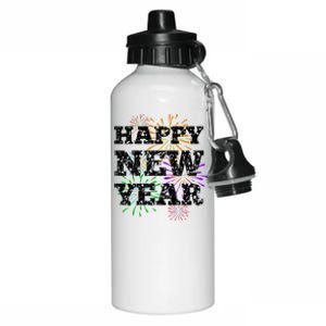 Festive Happy New Year Fireworks Aluminum Water Bottle