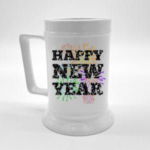 Festive Happy New Year Fireworks Beer Stein