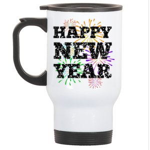 Festive Happy New Year Fireworks Stainless Steel Travel Mug