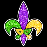 Festive Mardi Gras Fleur De Lis And Party Mask Cooling Performance Crew T-Shirt