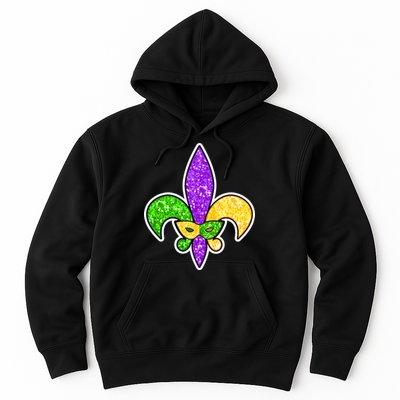 Festive Mardi Gras Fleur De Lis And Party Mask Hoodie