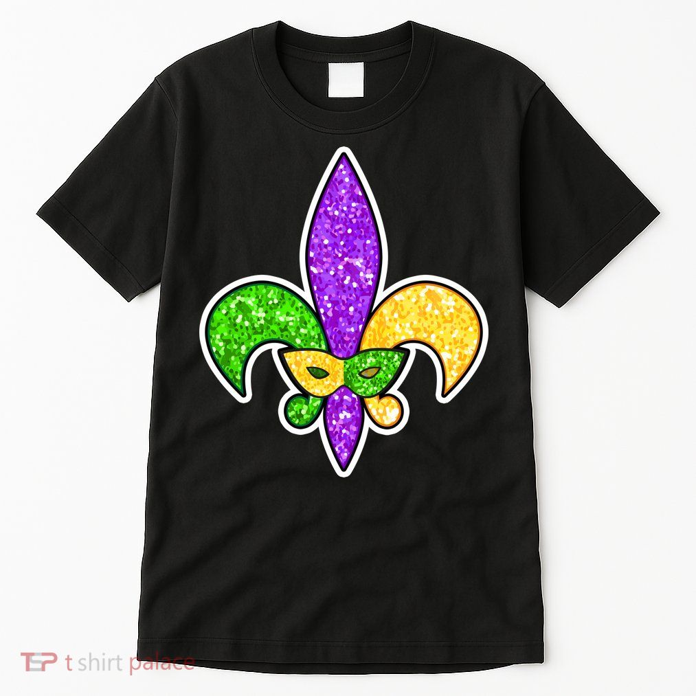 Festive Mardi Gras Fleur De Lis And Party Mask Tall T-Shirt