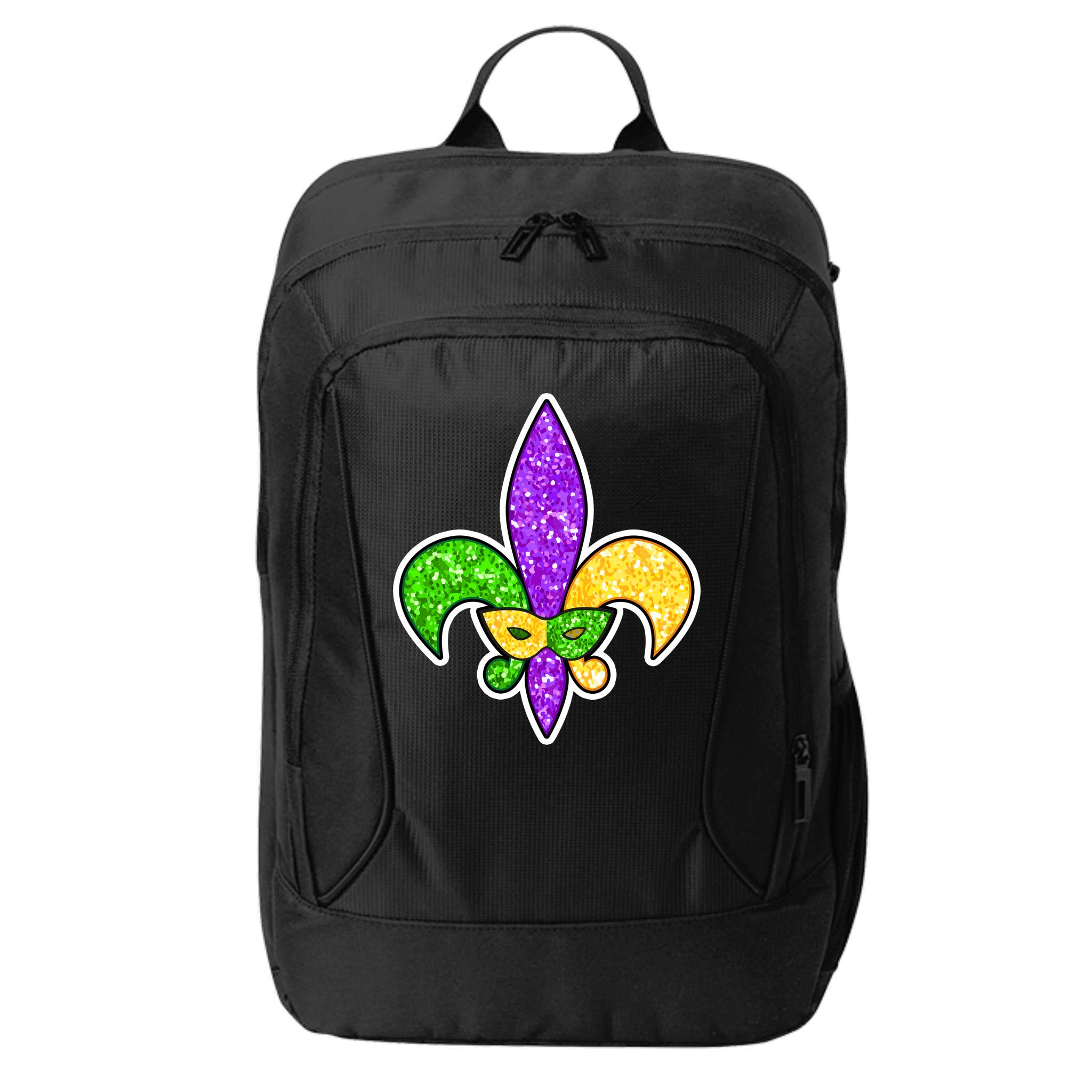 Festive Mardi Gras Fleur De Lis And Party Mask City Backpack
