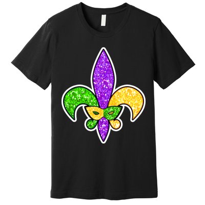 Festive Mardi Gras Fleur De Lis And Party Mask Premium T-Shirt