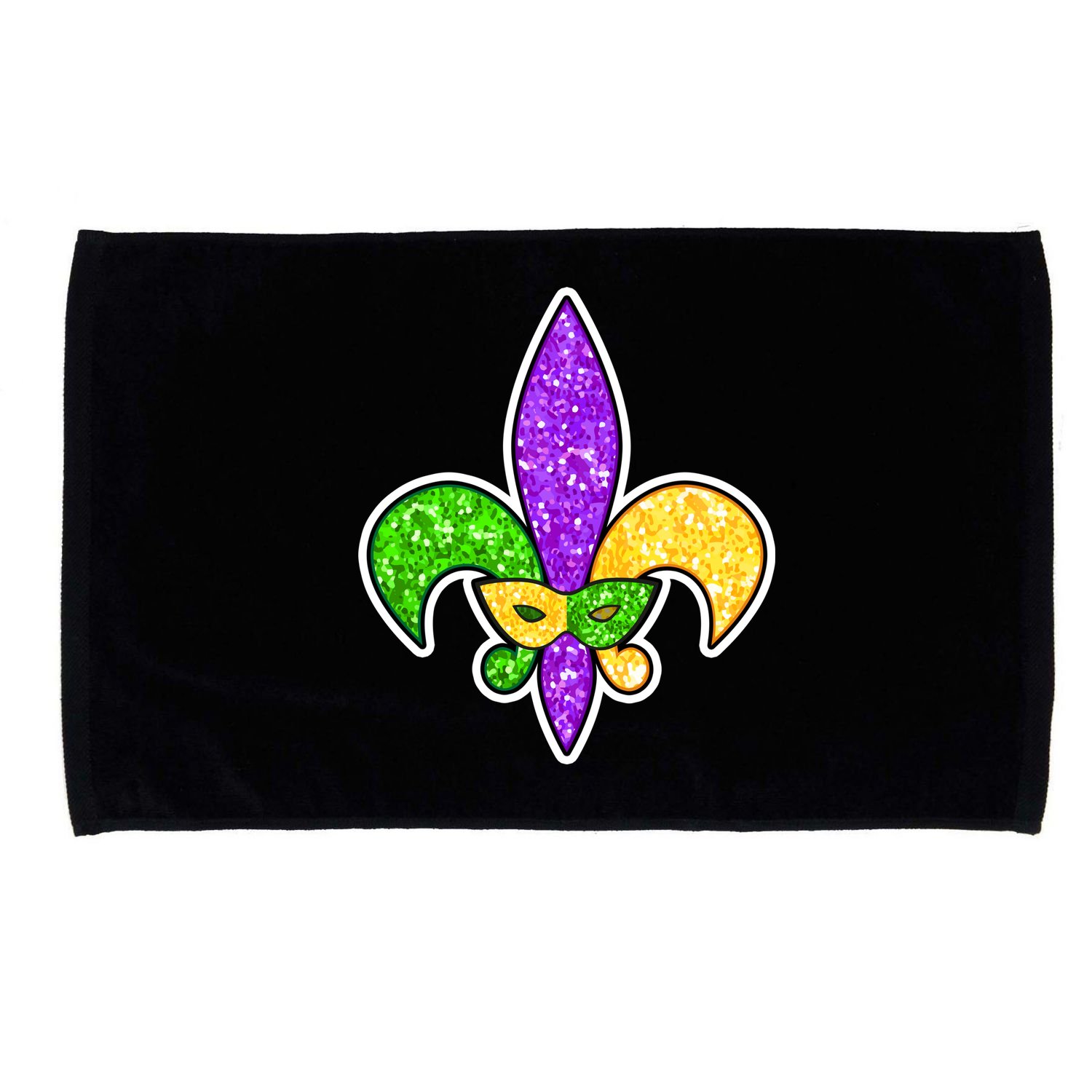 Festive Mardi Gras Fleur De Lis And Party Mask Microfiber Hand Towel