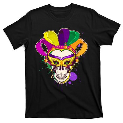 Festive Mardi Gras Skull  T-Shirt