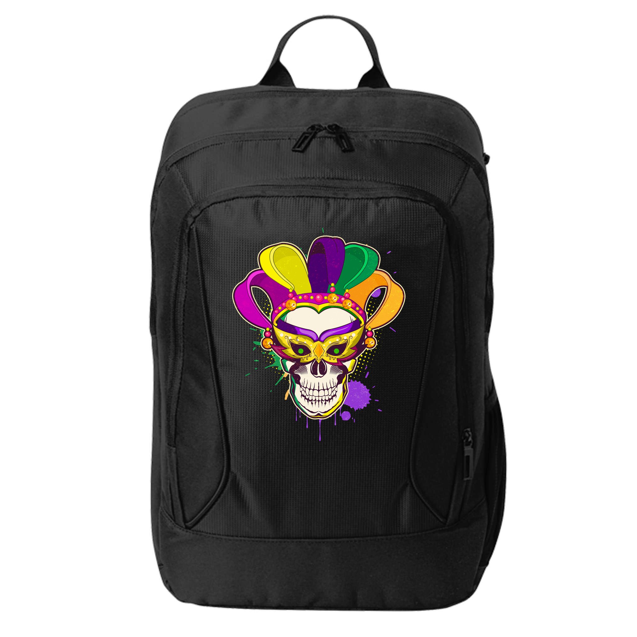 Festive Mardi Gras Skull  City Backpack