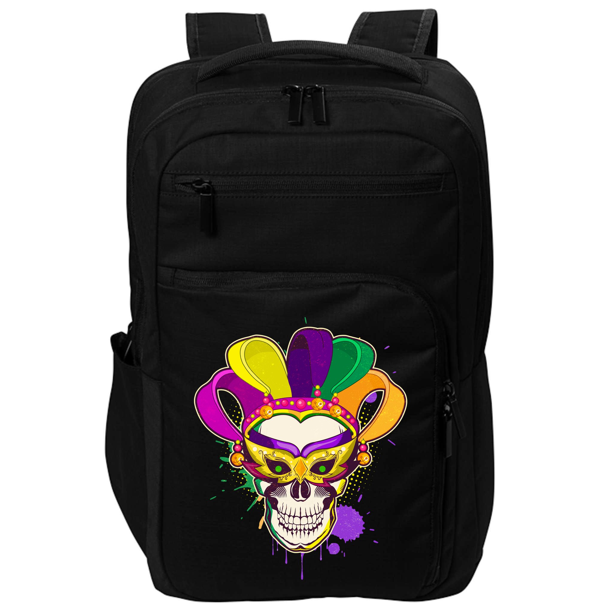 Festive Mardi Gras Skull  Impact Tech Backpack