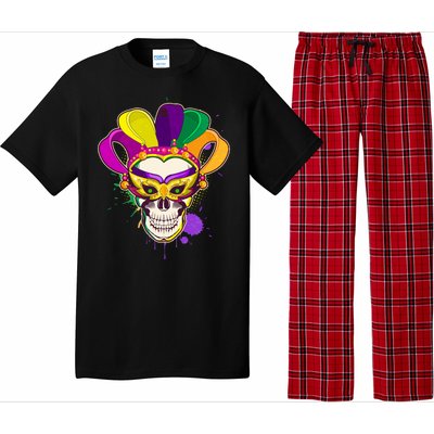 Festive Mardi Gras Skull  Pajama Set