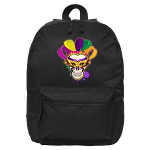 Festive Mardi Gras Skull  16 in Basic Backpack