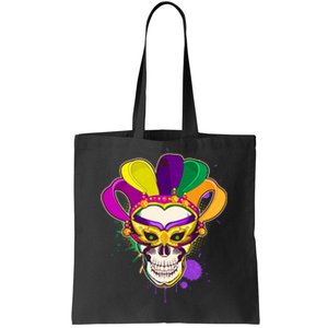 Festive Mardi Gras Skull  Tote Bag