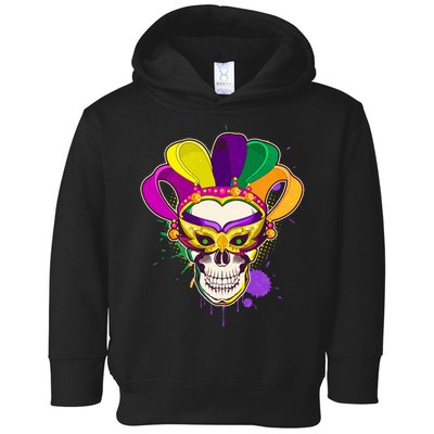 Festive Mardi Gras Skull  Toddler Hoodie