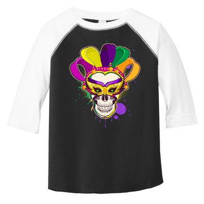 Festive Mardi Gras Skull  Toddler Fine Jersey T-Shirt