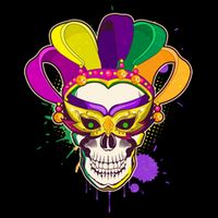 Festive Mardi Gras Skull  Visor