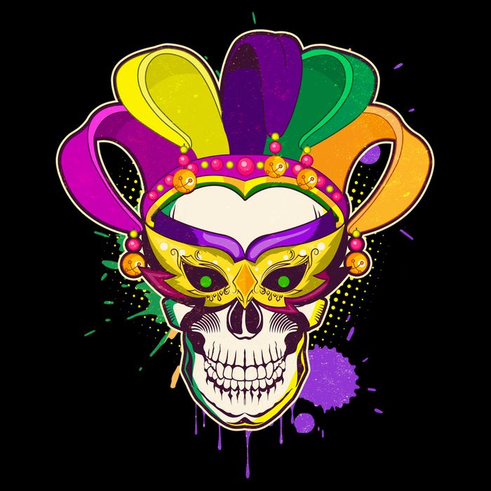 Festive Mardi Gras Skull  Visor