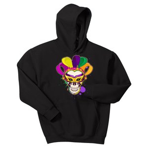 Festive Mardi Gras Skull  Kids Hoodie