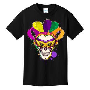 Festive Mardi Gras Skull  Kids T-Shirt