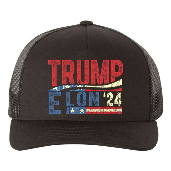 Funny Elon & Trump Vance For President 2024 Yupoong Adult 5-Panel Trucker Hat