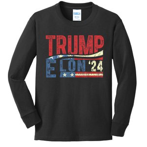 Funny Elon & Trump Vance For President 2024 Kids Long Sleeve Shirt