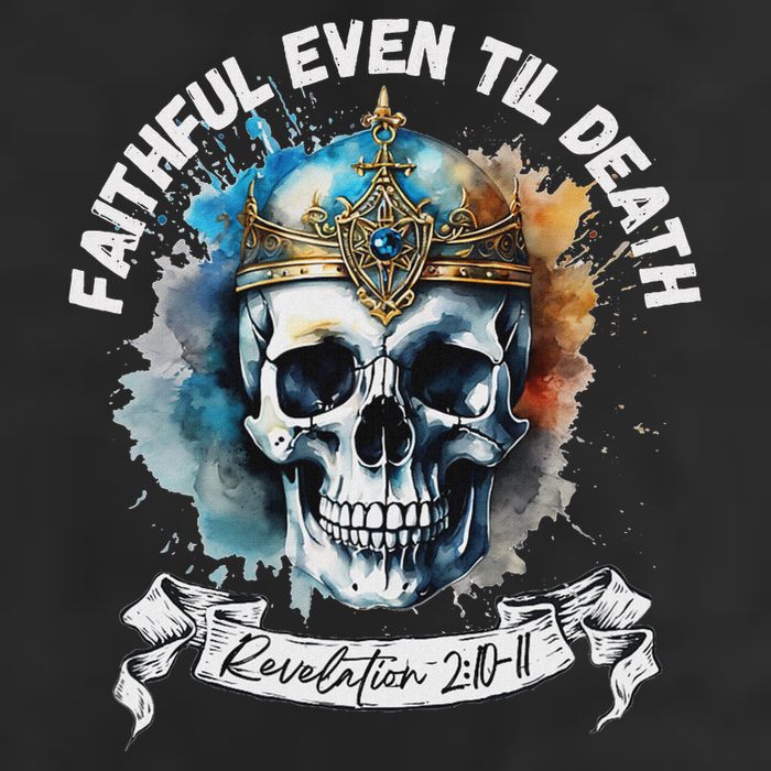 Faithful Even To Death – Revelation 210 11 Skull 7 Panel Mesh Trucker Snapback Hat