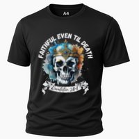 Faithful Even To Death – Revelation 210 11 Skull Cooling Performance Crew T-Shirt