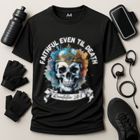 Faithful Even To Death – Revelation 210 11 Skull Cooling Performance Crew T-Shirt