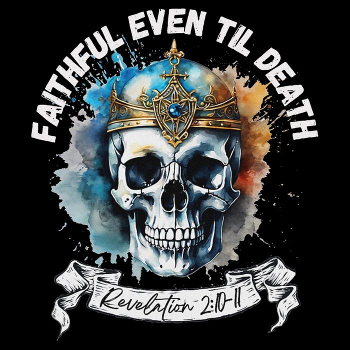 Faithful Even To Death – Revelation 210 11 Skull Cooling Performance Crew T-Shirt