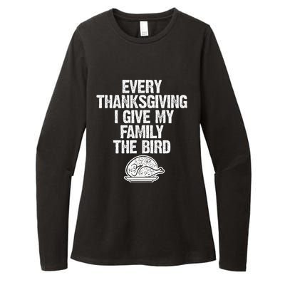 Funny Every Thanksgiving I Give My Family The Bird Adult Womens CVC Long Sleeve Shirt