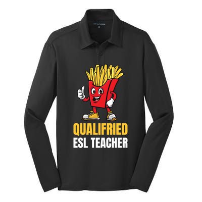 Funny Esl Teacher Pun Gift Silk Touch Performance Long Sleeve Polo