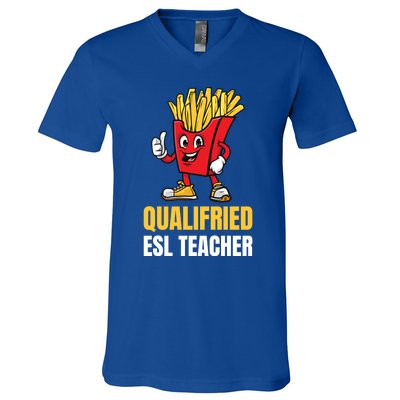 Funny Esl Teacher Pun Gift V-Neck T-Shirt