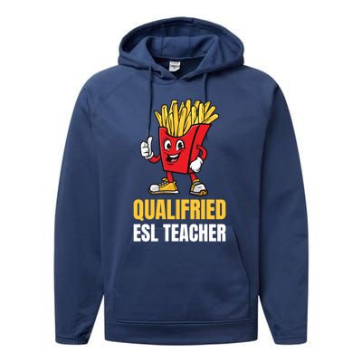 Funny Esl Teacher Pun Gift Performance Fleece Hoodie