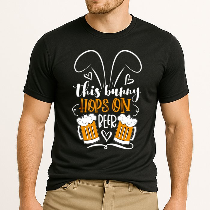 Funny Easter This Bunny Hops On Beer Cooling Performance Crew T-Shirt