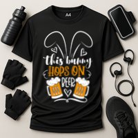 Funny Easter This Bunny Hops On Beer Cooling Performance Crew T-Shirt