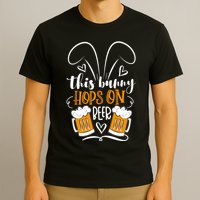 Funny Easter This Bunny Hops On Beer T-Shirt