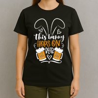 Funny Easter This Bunny Hops On Beer T-Shirt