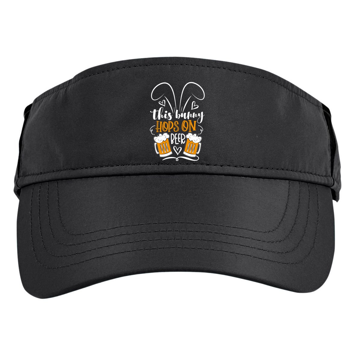 Funny Easter This Bunny Hops On Beer Adult Drive Performance Visor