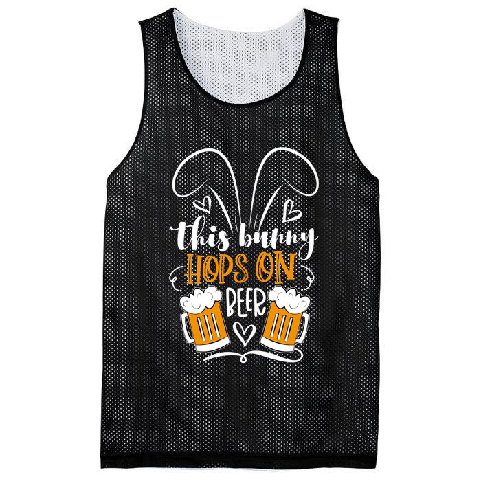 Funny Easter This Bunny Hops On Beer Mesh Reversible Basketball Jersey Tank