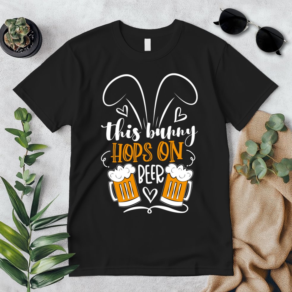 Funny Easter This Bunny Hops On Beer Premium T-Shirt