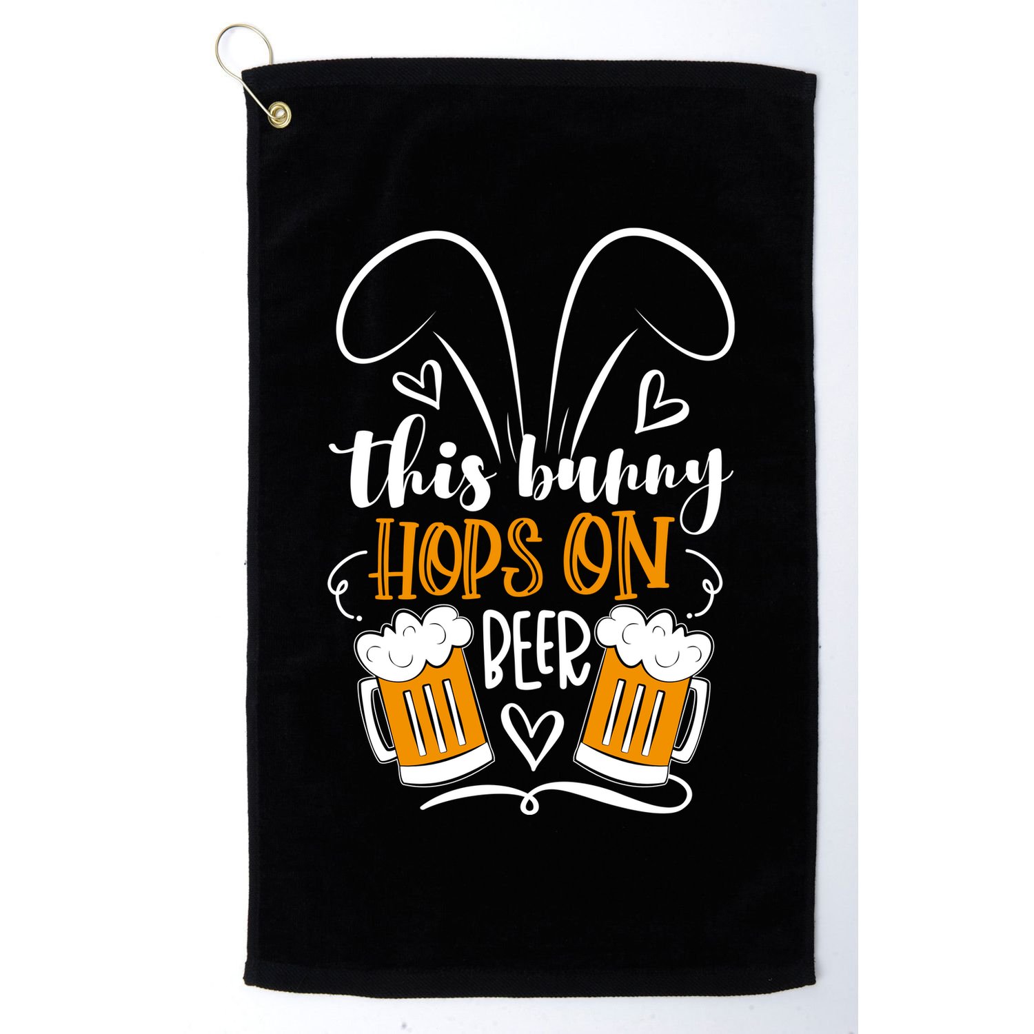 Funny Easter This Bunny Hops On Beer Golf Towel